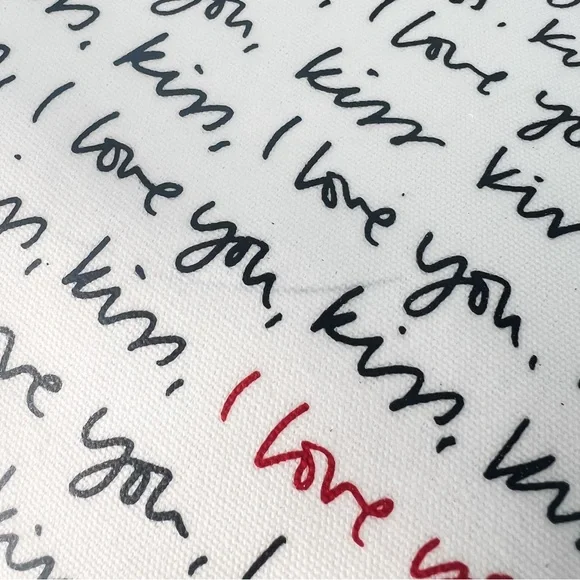 Kate Spade Sold Out Heart It Penelope White Canvas Tote Bag Sweet - Picture 6 of 15